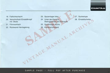 Exakta 66 Medium Format Camera – German Instruction Manual (Bedienungsanleitung) – sample page 1 (watermarked preview)
