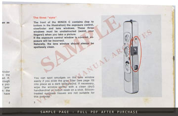 Minox C Owner's Manual – English – sample page 1 (watermarked preview)
