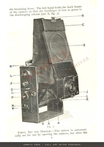 The Goerz Folding Reflex Camera – Directions for Use, C. P. Goerz Optical Works, London – sample page 1 (watermarked preview)
