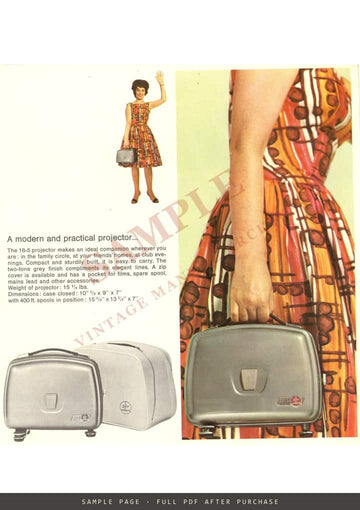 Bolex 18-5 Automatic Projector – New Model Brochure, English – sample page 1 (watermarked preview)