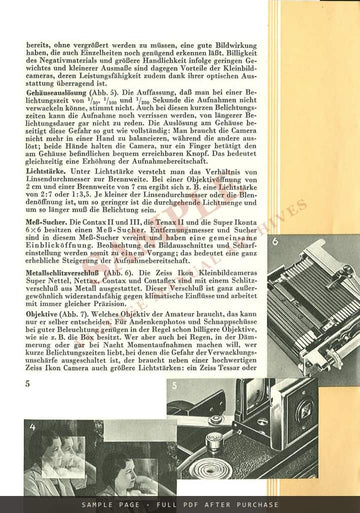 Zeiss Ikon Cameras – "Jetzt knipsen" German Catalogue C 875, 1939 – sample page 1 (watermarked preview)