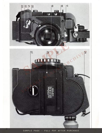 Bolex H16 EL Reflex Movie Camera – Instructions for Use, English – sample page 1 (watermarked preview)