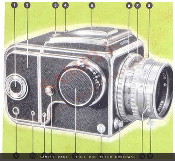 Hasselblad 1000F Instruction Book – English, 1953 Edition, 35 Pages – sample page 1 (watermarked preview)