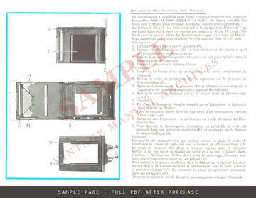 Hasselblad Polaroid Film Back – Instructions, Multilingual – sample page 1