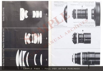 Bolex Switar 10mm, Macro-Switar 26mm & 75mm Lens Instructions – Multilingual – sample page 1 (watermarked preview)