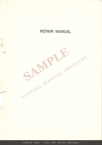 Mamiya C330 Professional f (EFC) Service Instructions – Repair Manual, 1975 – sample page 1 (watermarked preview)