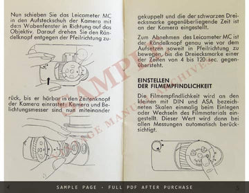 Leicameter MC – Gebrauchsanweisung, Metrawatt AG Nürnberg, German, 1957 – sample page 1 (watermarked preview)