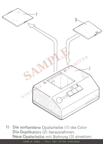 Multiblitz Pre-flash (Vorbelichtung) for Color Dia-Duplicator – German Instructions – sample page 1 (watermarked preview)