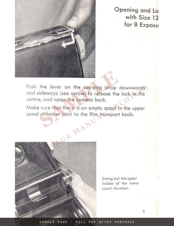 Agfa Billy I – Directions for Use, English – sample page 1 (watermarked preview)