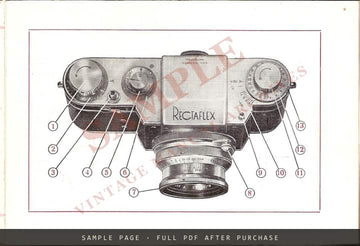 Rectaflex – Instructions d'emploi, French Owner's Manual – sample page 1 (watermarked preview)