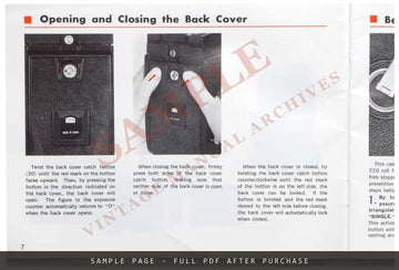 Mamiya C330f Instruction Manual – English – sample page 1 (watermarked preview)