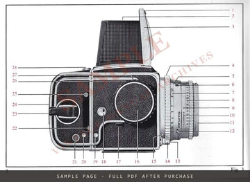 Hasselblad 500C/M Instruction Manual – English – sample page 1 (watermarked preview)