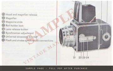 Hasselblad 1000F Instruction Book – English, 20-Page Edition – sample page 1 (watermarked preview)