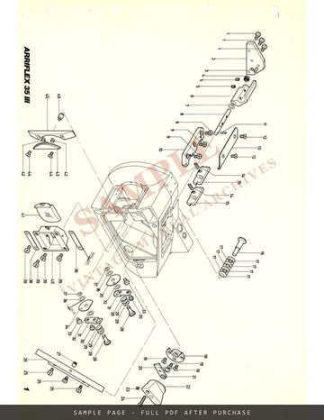 Arriflex 35 III – Spare Parts List (Ersatzteilliste / Liste des pièces de rechange) – sample page 1 (watermarked preview)