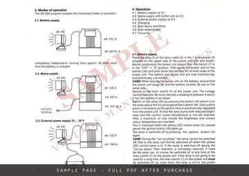 ARRI Report 200 HMI Lamp – Instruction Manual, English – sample page 1 (watermarked preview)