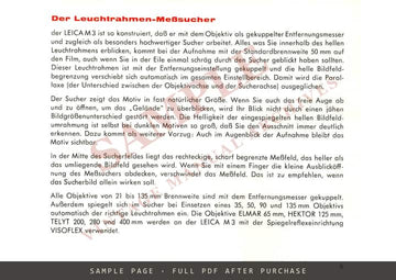Fotografieren mit Leica M3 – Ernst Leitz Wetzlar Anleitung, German – sample page 1 (watermarked preview)