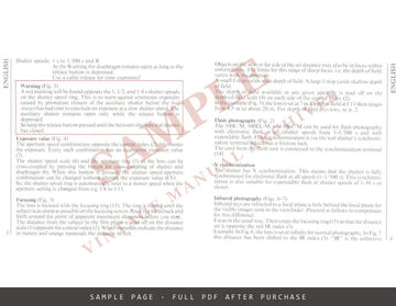 Hasselblad Lenses – Instructions, English, German, French and Swedish – sample page 1