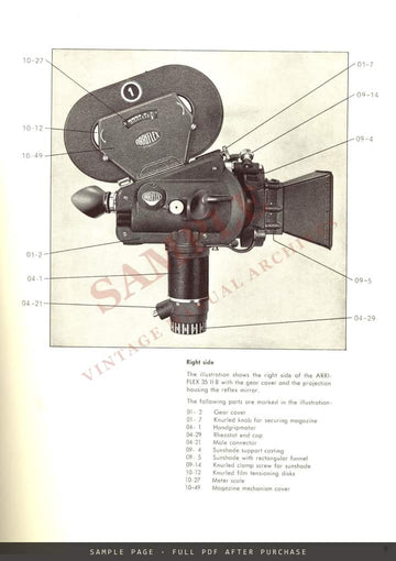Repair & Parts Manual for Arriflex 35 mm Cameras IIB and IIC, Vol. I – CinePress – sample page 1 (watermarked preview)