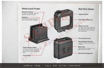 Mamiya RZ67 Pro II Instruction Manual – English – sample page 1 (watermarked preview)
