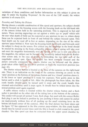 Rollei Manual, 5th Edition – The Complete Book of Twin-Lens Photography by Alec Pearlman – sample page 1 (watermarked preview)