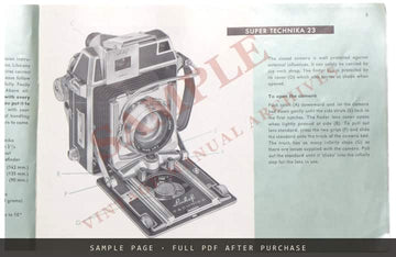 Linhof Super Technika 6x9 Operating Instructions – English – sample page 1 (watermarked preview)