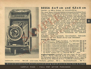Der Schaja Photo-Führer, June 1936 – Voigtländer Cameras (German) – sample page 1 (watermarked preview)