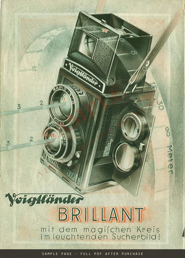 Voigtländer Brillant – "Die Kamera mit dem magischen Kreis" Folder, September 1938 – sample page 1 (watermarked preview)