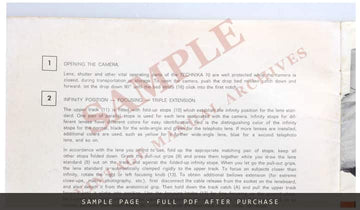 Linhof Technika 70 (6.5x9 cm) Operating Manual – English – sample page 1 (watermarked preview)