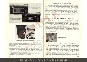 The Contax 35mm Guide by Kenneth S. Tydings – Contessa, Contina and Ikonta 35 – sample page 1 (watermarked preview)