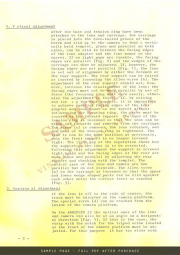 ARRI Adjustment of the 600 mm Fern-Kilar f/5.6 on the Lens Support Bracket, January 1965 – sample page 1 (watermarked preview)