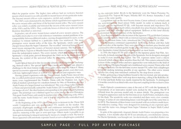 Asahi Pentax & Pentax SLR 35mm Cameras 1952–1989 – Collectors' Guide by Danilo Cecchi – sample page 2 (watermarked preview)