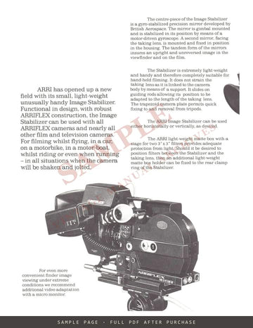 ARRI Image Stabilizer for Arriflex Cameras – Technical Information – sample page 1 (watermarked preview)