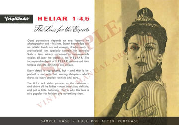 Voigtländer Professional Lenses – Heliar, Apo-Lanthar, Telomar & Apo-Skopar Brochure – sample page 1 (watermarked preview)