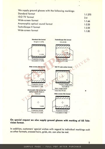 Arriflex 35 Model II C – Mirror Reflex Motion Picture Camera: Instruction Manual – sample page 1 (watermarked preview)