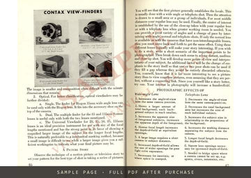 The Contax 35mm Guide by Kenneth S. Tydings – Contessa, Contina and Ikonta 35 – sample page 2 (watermarked preview)