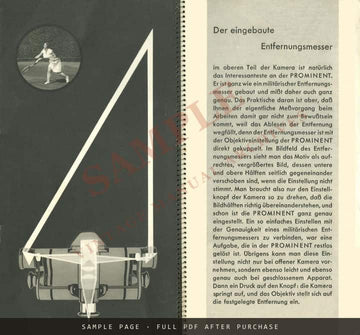 Voigtländer Prominent – German Brochure with Photo-Porst Dealer Imprint – sample page 2 (watermarked preview)
