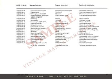 Arriflex 35 BL – Spare Parts List (Ersatzteilliste / Liste des pièces de rechange) – sample page 2 (watermarked preview)