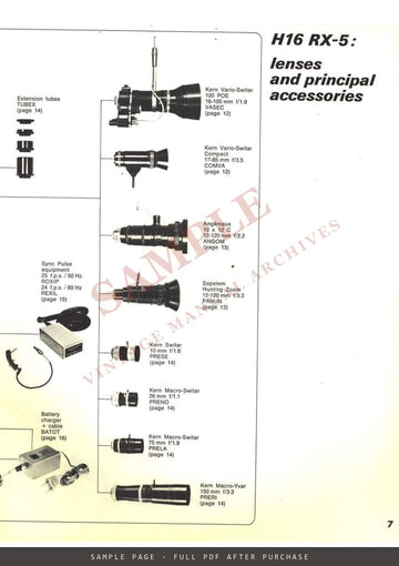 Bolex H16 Reflex Cameras and Lenses – Information Brochure, English – sample page 2 (watermarked preview)