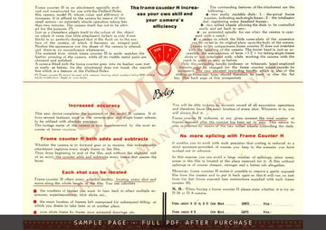 Bolex Frame Counter H – Instructions for the H16 Reflex Camera, English – sample page 2 (watermarked preview)