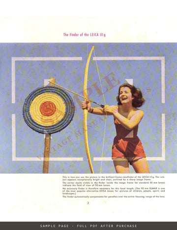 Leica IIIg and Ig – Ernst Leitz Wetzlar Sales Brochure, English, 1958 – sample page 3 (watermarked preview)