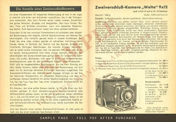 Photo-Porst Catalogue, 11th Edition 1933 – with Zeiss Ikon Entries, German – sample page 2 (watermarked preview)