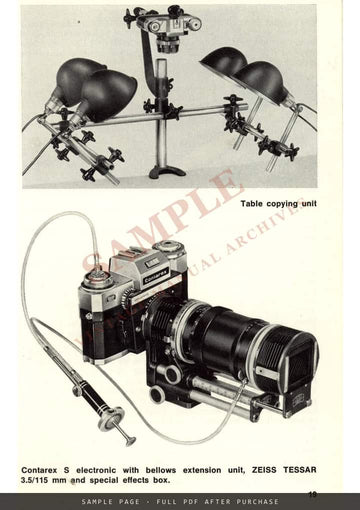 Contarex Super Electronic and Its Electronic System – Instructions for Use, English – sample page 2 (watermarked preview)