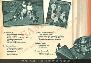 Voigtländer Prominent – "Die Kamera mit allen Finessen!" Folder, c. 1934 – sample page 2 (watermarked preview)