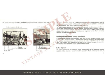 Gossen Lunasix 3 System Exposure Meter – Operating Instructions and Exposure Manual – sample page 2 (watermarked preview)