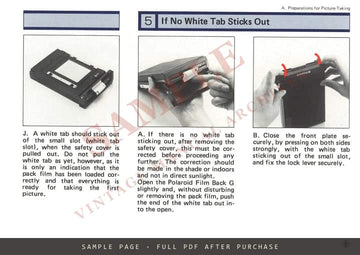 Zenza Bronica GS-1 Polaroid Land Pack Film Back G – Instructions, English – sample page 2 (watermarked preview)