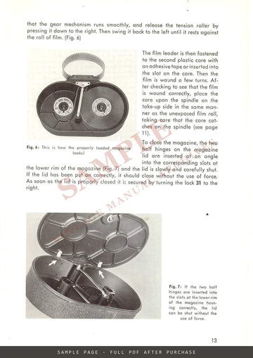 Arriflex 35 Model II C – Mirror Reflex Motion Picture Camera: Instruction Manual – sample page 2 (watermarked preview)