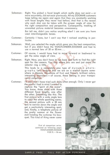 Let's Talk About the Voigtländer Zoomar – Information for the Photo Dealer – sample page 2 (watermarked preview)