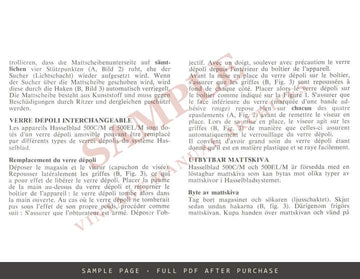Hasselblad Focusing Screen Back – Instructions, Multilingual – sample page 2 (watermarked preview)