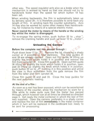 Paillard Bolex H9, H16 and H8 Cameras – Instruction Manual, English – sample page 2 (watermarked preview)