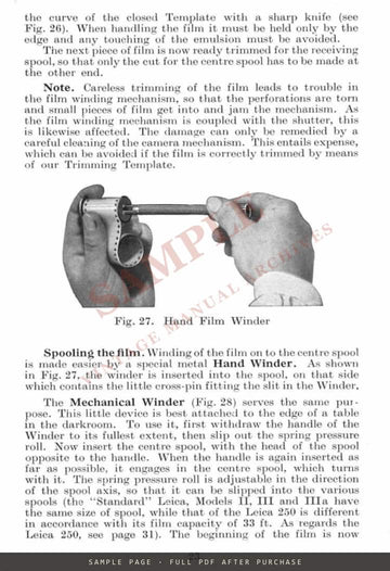 Leica Camera Directions – Ernst Leitz Instruction Book, English, July 1935 – sample page 2 (watermarked preview)